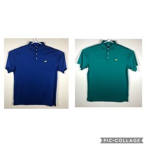 Lot x2 Masters Tech Golf Polo Shirts Green & Blue